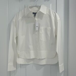White House Black Market Long-Sleeve White Button-Up Shirt